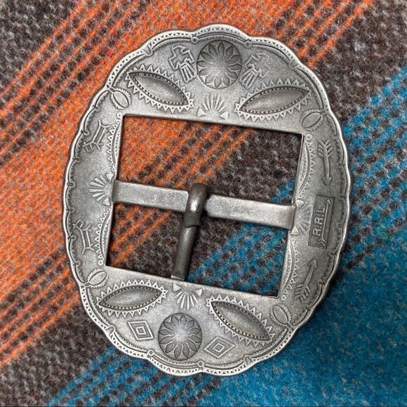 RRL Double RL Silver-tone Brass Concho Buckle - Picture 5 of 16